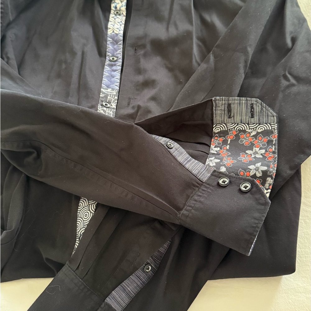 Men's Black Patterned Jacket - image 2